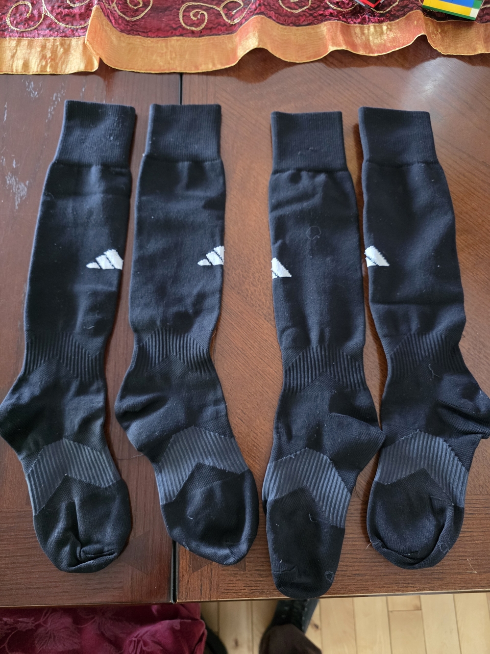 Black Athletic Soccer Socks with White Logo
